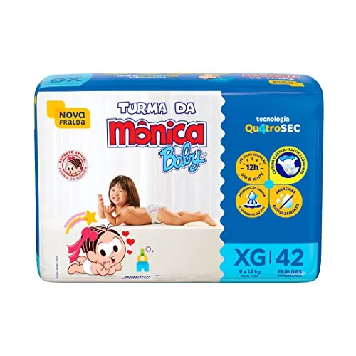 [Rec] Fralda Turma Da Mnica Baby Mega Xg 42 Unidades